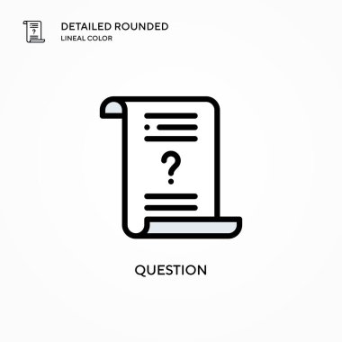 Soru vektör simgesi. Modern vektör illüstrasyon kavramları. Düzenlemesi ve kişiselleştirmesi kolay.