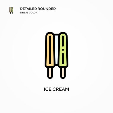 Dondurma vektör simgesi. Modern vektör illüstrasyon kavramları. Düzenlemesi ve kişiselleştirmesi kolay.