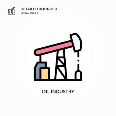 Petrol endüstrisi vektör simgesi. Modern vektör illüstrasyon kavramları. Düzenlemesi ve kişiselleştirmesi kolay.