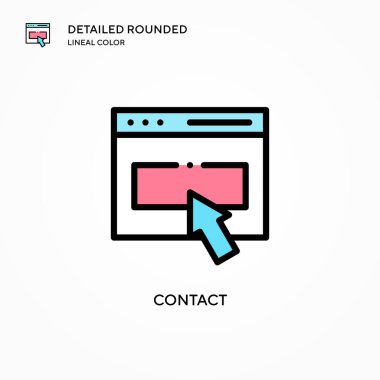 Kontak vektör simgesi. Modern vektör illüstrasyon kavramları. Düzenlemesi ve kişiselleştirmesi kolay.