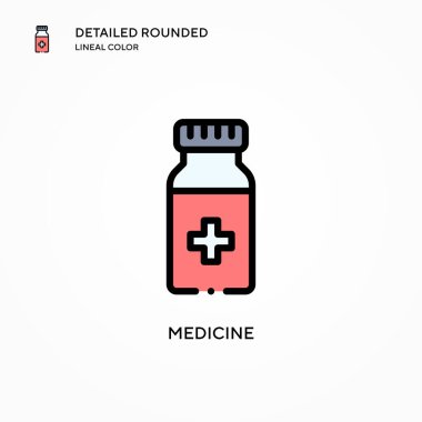 İlaç vektör simgesi. Modern vektör illüstrasyon kavramları. Düzenlemesi ve kişiselleştirmesi kolay.