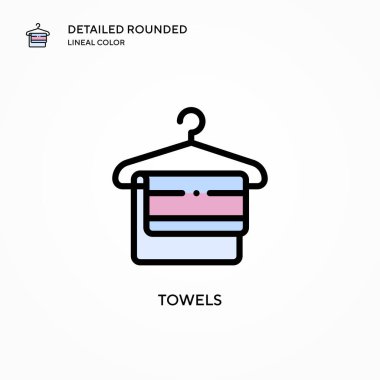 Havlu vektör simgesi. Modern vektör illüstrasyon kavramları. Düzenlemesi ve kişiselleştirmesi kolay.