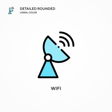 Wifi vektör simgesi. Modern vektör illüstrasyon kavramları. Düzenlemesi ve kişiselleştirmesi kolay.