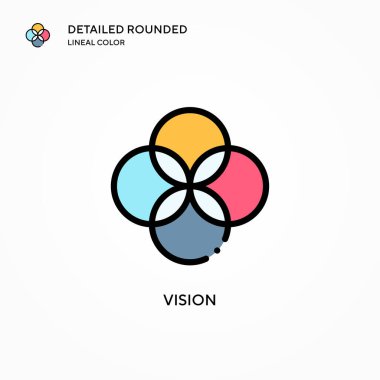 Vizyon vektör simgesi. Modern vektör illüstrasyon kavramları. Düzenlemesi ve kişiselleştirmesi kolay.