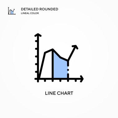 Çizgi çizelgesi vektör simgesi. Modern vektör illüstrasyon kavramları. Düzenlemesi ve kişiselleştirmesi kolay.