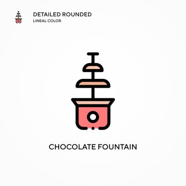 Çikolata çeşmesi vektör ikonu. Modern vektör illüstrasyon kavramları. Düzenlemesi ve kişiselleştirmesi kolay.