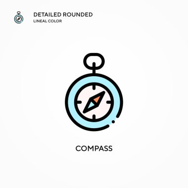 Pusula vektör simgesi. Modern vektör illüstrasyon kavramları. Düzenlemesi ve kişiselleştirmesi kolay.