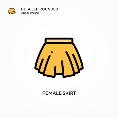 Kadın etek vektör ikonu. Modern vektör illüstrasyon kavramları. Düzenlemesi ve kişiselleştirmesi kolay.
