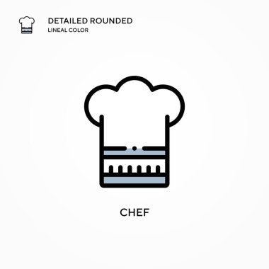 Şef vektör simgesi. Modern vektör illüstrasyon kavramları. Düzenlemesi ve kişiselleştirmesi kolay.