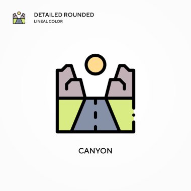 Kanyon vektör simgesi. Modern vektör illüstrasyon kavramları. Düzenlemesi ve kişiselleştirmesi kolay.