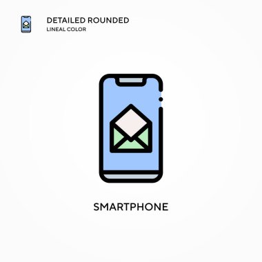Akıllı telefon vektör simgesi. Modern vektör illüstrasyon kavramları. Düzenlemesi ve kişiselleştirmesi kolay.