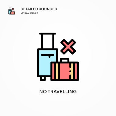 Seyahat vektörü simgesi yok. Modern vektör illüstrasyon kavramları. Düzenlemesi ve kişiselleştirmesi kolay.