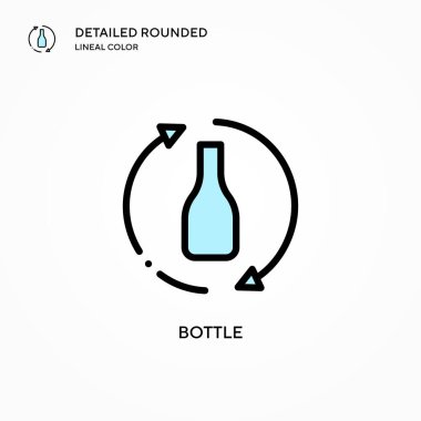 Şişe vektör simgesi. Modern vektör illüstrasyon kavramları. Düzenlemesi ve kişiselleştirmesi kolay.