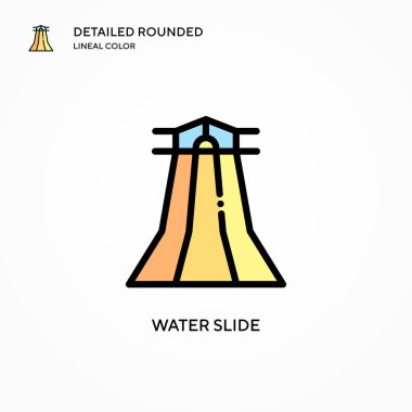 Su kaydırağı vektör simgesi. Modern vektör illüstrasyon kavramları. Düzenlemesi ve kişiselleştirmesi kolay.