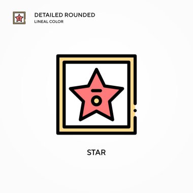 Yıldız vektör simgesi. Modern vektör illüstrasyon kavramları. Düzenlemesi ve kişiselleştirmesi kolay.
