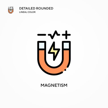 Manyetizma vektör simgesi. Modern vektör illüstrasyon kavramları. Düzenlemesi ve kişiselleştirmesi kolay.