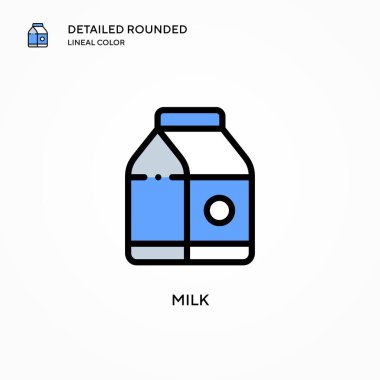 Süt vektörü simgesi. Modern vektör illüstrasyon kavramları. Düzenlemesi ve kişiselleştirmesi kolay.