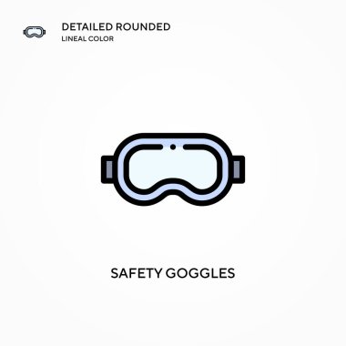 Güvenlik gözlüğü vektör simgesi. Modern vektör illüstrasyon kavramları. Düzenlemesi ve kişiselleştirmesi kolay.