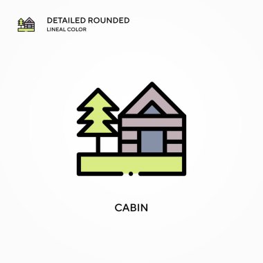 Kabin vektör simgesi. Modern vektör illüstrasyon kavramları. Düzenlemesi ve kişiselleştirmesi kolay.