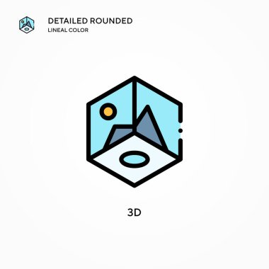 3d vektör simgesi. Modern vektör illüstrasyon kavramları. Düzenlemesi ve kişiselleştirmesi kolay.