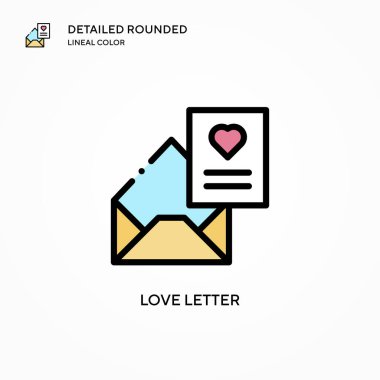 Aşk harfi vektör simgesi. Modern vektör illüstrasyon kavramları. Düzenlemesi ve kişiselleştirmesi kolay.