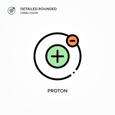 Proton vektör simgesi. Modern vektör illüstrasyon kavramları. Düzenlemesi ve kişiselleştirmesi kolay.
