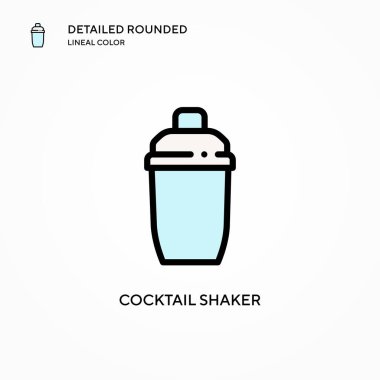 Kokteyl karıştırıcı vektör simgesi. Modern vektör illüstrasyon kavramları. Düzenlemesi ve kişiselleştirmesi kolay.