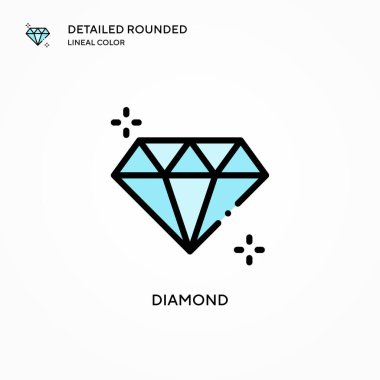 Elmas vektör simgesi. Modern vektör illüstrasyon kavramları. Düzenlemesi ve kişiselleştirmesi kolay.