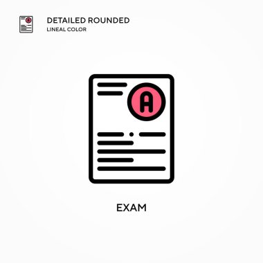 Sınav vektör simgesi. Modern vektör illüstrasyon kavramları. Düzenlemesi ve kişiselleştirmesi kolay.