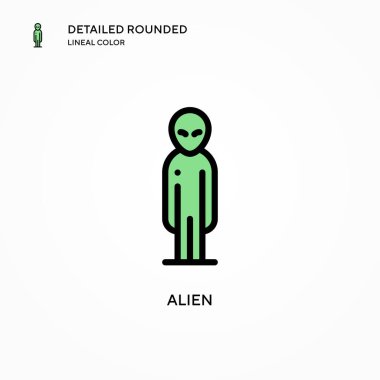 Uzaylı vektör simgesi. Modern vektör illüstrasyon kavramları. Düzenlemesi ve kişiselleştirmesi kolay.