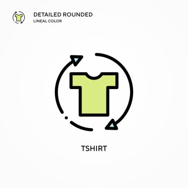 Tshirt vektör simgesi. Modern vektör illüstrasyon kavramları. Düzenlemesi ve kişiselleştirmesi kolay.