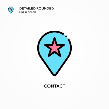 Kontak vektör simgesi. Modern vektör illüstrasyon kavramları. Düzenlemesi ve kişiselleştirmesi kolay.