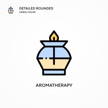 Aromaterapi vektör ikonu. Modern vektör illüstrasyon kavramları. Düzenlemesi ve kişiselleştirmesi kolay.