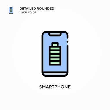 Akıllı telefon vektör simgesi. Modern vektör illüstrasyon kavramları. Düzenlemesi ve kişiselleştirmesi kolay.