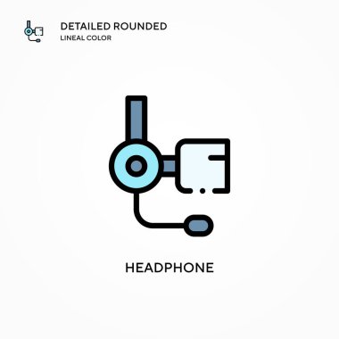 Kulaklık vektör simgesi. Modern vektör illüstrasyon kavramları. Düzenlemesi ve kişiselleştirmesi kolay.