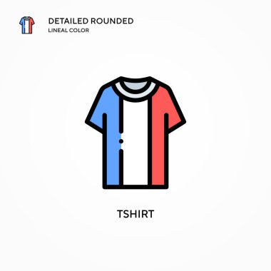 Tshirt vektör simgesi. Modern vektör illüstrasyon kavramları. Düzenlemesi ve kişiselleştirmesi kolay.