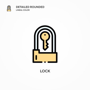 Vektör simgesini kilitle. Modern vektör illüstrasyon kavramları. Düzenlemesi ve kişiselleştirmesi kolay.