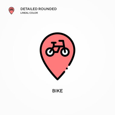 Bisiklet vektör simgesi. Modern vektör illüstrasyon kavramları. Düzenlemesi ve kişiselleştirmesi kolay.