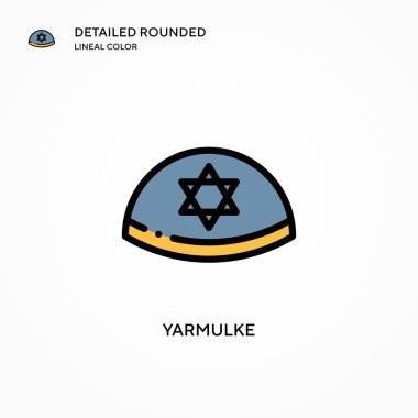 Yarmulke vektör simgesi. Modern vektör illüstrasyon kavramları. Düzenlemesi ve kişiselleştirmesi kolay.