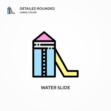 Su kaydırağı vektör simgesi. Modern vektör illüstrasyon kavramları. Düzenlemesi ve kişiselleştirmesi kolay.