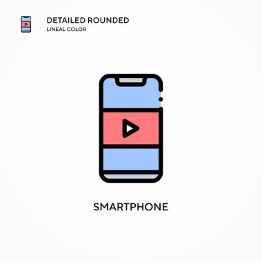Akıllı telefon vektör simgesi. Modern vektör illüstrasyon kavramları. Düzenlemesi ve kişiselleştirmesi kolay.
