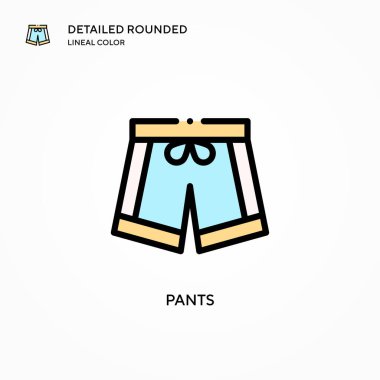 Pantolon vektör simgesi. Modern vektör illüstrasyon kavramları. Düzenlemesi ve kişiselleştirmesi kolay.