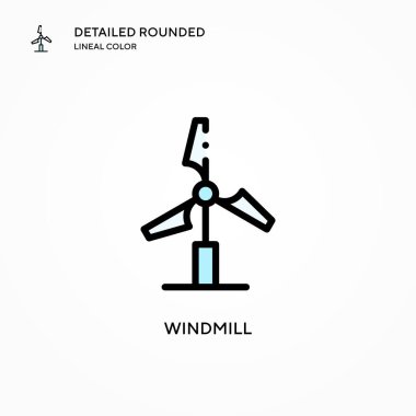 Yel değirmeni ikonu. Modern vektör illüstrasyon kavramları. Düzenlemesi ve kişiselleştirmesi kolay.