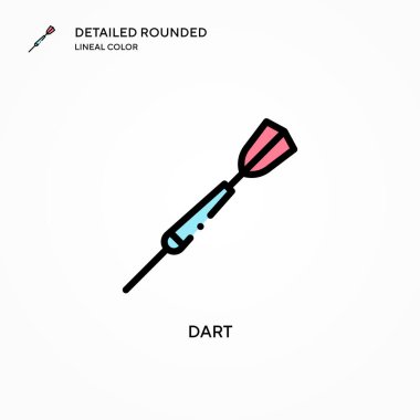 Dart vektör simgesi. Modern vektör illüstrasyon kavramları. Düzenlemesi ve kişiselleştirmesi kolay.