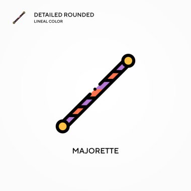 Majorette vektör simgesi. Modern vektör illüstrasyon kavramları. Düzenlemesi ve kişiselleştirmesi kolay.