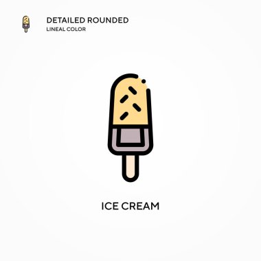 Dondurma vektör simgesi. Modern vektör illüstrasyon kavramları. Düzenlemesi ve kişiselleştirmesi kolay.