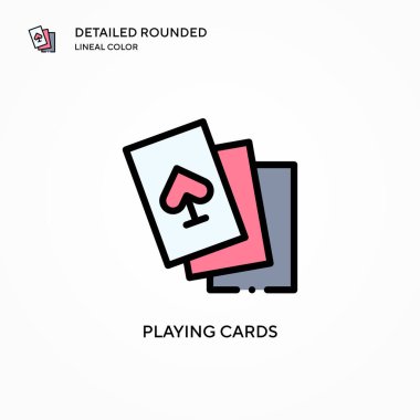 Kart vektör simgesi oynanıyor. Modern vektör illüstrasyon kavramları. Düzenlemesi ve kişiselleştirmesi kolay.