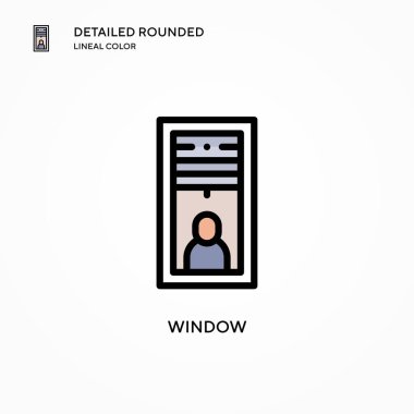 Pencere vektör simgesi. Modern vektör illüstrasyon kavramları. Düzenlemesi ve kişiselleştirmesi kolay.