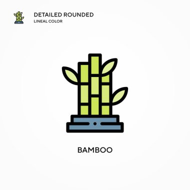 Bambu vektör simgesi. Modern vektör illüstrasyon kavramları. Düzenlemesi ve kişiselleştirmesi kolay.