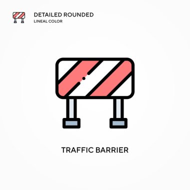 Trafik engeli vektör simgesi. Modern vektör illüstrasyon kavramları. Düzenlemesi ve kişiselleştirmesi kolay.